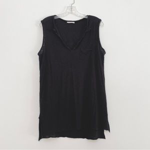 Michelle USA Split neck Long Line Sleeveless Relaxed Top S